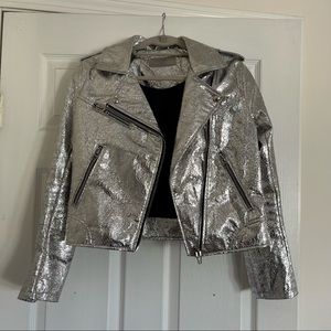 Blank NYC Metallic Jacket | Silver | Sz Small